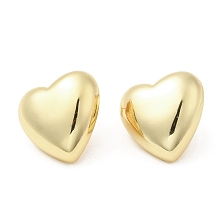 Honeyhandy Rack Plating Brass Stud Earrings, Lead Free & Cadmium Free, Long-Lasting Plated, Heart, Real 18K Gold Plated, 22x22mm