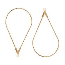 BENECREAT 30 PCS  Gold Plated Teardrop Shaped Beading Hoop Earring Finding for DIY Making Findings