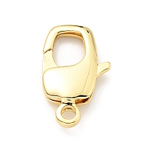 Honeyhandy Brass Lobster Claw Clasps, Cadmium Free & Lead Free, Oval, Real 18K Gold Plated, 20x12x4mm, Hole: 2mm