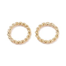 Honeyhandy Brass Soldered Jump Rings, Twist Ring, Real 24K Gold Plated, 8x1mm, Inner Diameter: 5.5mm