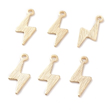 Honeyhandy Brass Charms, Lightning, Real 24K Gold Plated, 14x5.5x0.5mm, Hole: 1mm