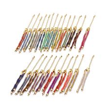 Honeyhandy Nylon Cord Bracelets, for Connector Charm Bracelet Making, with Rack Plating Golden Lobster Claw Clasps & Chain Extenders, Long-Lasting Plated, Cadmium Free & Lead Free, Mixed Color, 5-3/4~6x1/8x1/8 inch(14.7~15.2x0.3cm)