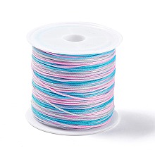 Honeyhandy 50M Segment Dyed Nylon Chinese Knotting Cord, for DIY Jewelry Making, Deep Sky Blue, 0.8mm, about 54.68 Yards(50m)/Roll