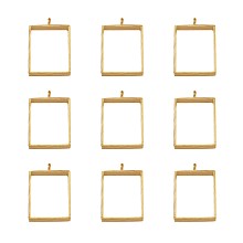 Honeyhandy Alloy Open Back Bezel Big Pendants, For DIY UV Resin, Epoxy Resin, Pressed Flower Jewelry, Rectangle, Golden, 29x20x5mm, Hole: 2.2mm