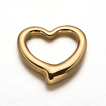 Honeyhandy 304 Stainless Steel Heart Linking Rings, Golden, 24.5x24x2.5mm, Hole: 15x18mm