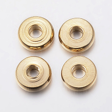 Honeyhandy Ion Plating(IP) 304 Stainless Steel Spacer Beads, Donut, Golden, 6x1.5~1.6mm, Hole: 2mm