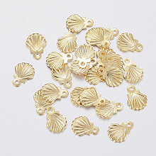 Honeyhandy 304 Stainless Steel Charms, Shell, Golden, 7.5x5.5x0.8mm, Hole: 0.8mm