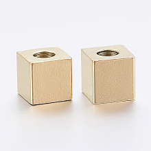 Honeyhandy Ion Plating(IP) 304 Stainless Steel Beads, Cube, Golden, 6x6x6mm, Hole: 3mm