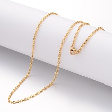 Honeyhandy Ion Plating(IP) 304 Stainless Steel Necklace, Cable Chains, with Lobster Clasps, Golden, 23.6 inch(600mm), 2mm