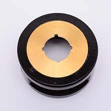 Honeyhandy Sealing Wax Melting Furnace, with Brass Findings, for Wax Sealing Stamp, Black, 77~79x38~41mm