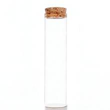 Mini High Borosilicate Glass Bottle Bead Containers, Wishing Bottle, with Cork Stopper, Column, Clear, 12x3cm, Capacity: 60ml(2.03fl. oz)