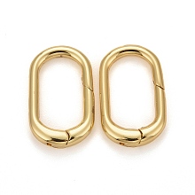 Honeyhandy Brass Spring Gate Rings, Long-Lasting Plated, Oval, Real 18K Gold Plated, 19.5x12x2.6mm