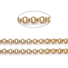 ARRICRAFT Soldered Brass Rolo Chains, Belcher Chain, Long-Lasting Plated, with Spool, Real 18K Gold Plated, 2x1mm, about 16.4 Feet(5m)/roll