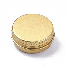 Honeyhandy Round Aluminium Tin Cans, Aluminium Jar, Storage Containers for Cosmetic, Candles, Candies, with Screw Top Lid, Golden, 4.15x1.75cm