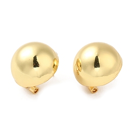 Honeyhandy Rack Plating Brass Half Round Stud Earrings for Women, Long-Lasting Plated, Cadmium Free & Lead Free, Real 18K Gold Plated, 23.5x22mm