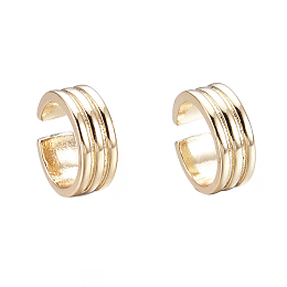 Honeyhandy Brass Cuff Earrings, Ring, Golden, 12x11x4.2mm, Inner Diameter: 10mm