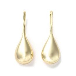 Honeyhandy Brass Dangle Earrings, Teardrop, Golden, 34x11x10mm