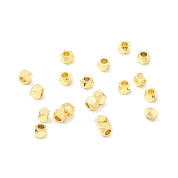 Honeyhandy Brass Beads, Long-Lasting Plated, Cube, Real 18K Gold Plated, 2x2x2mm, Hole: 1mm