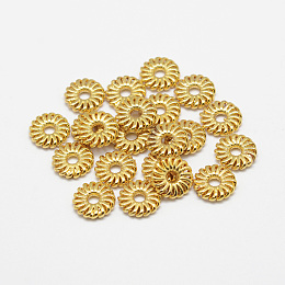 Honeyhandy Brass Spacer Beads, Long-Lasting Plated, Real 18K Gold Plated, Flower, Golden, 9x1.5mm, Hole: 2mm