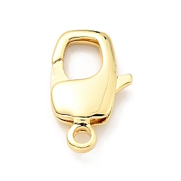 Honeyhandy Brass Lobster Claw Clasps, Cadmium Free & Lead Free, Oval, Real 18K Gold Plated, 20x12x4mm, Hole: 2mm