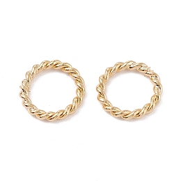 Honeyhandy Brass Soldered Jump Rings, Twist Ring, Real 24K Gold Plated, 8x1mm, Inner Diameter: 5.5mm