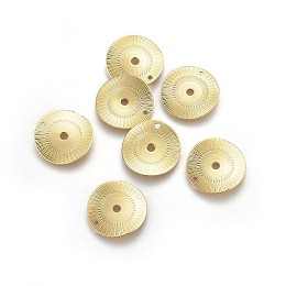 Honeyhandy Brass Pendants, Long-Lasting Plated, Flat Round, Real 18K Gold Plated, 18.5x18x1mm, Hole: 1.1mm