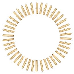 NBEADS 300 PCS Brass Slide On End Clasp Tubes, Golden Color Slider End Caps Connector for Necklace Jewelry Findings