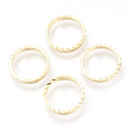 Honeyhandy Brass Linking Rings, Nickel Free, Real 18K Gold Plated, Ring, Golden, 15x2mm