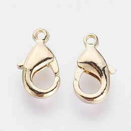 Honeyhandy Brass Lobster Claw Clasps, Nickel Free, Real 18K Gold Plated, 12x7x2.5mm, Hole: 1mm