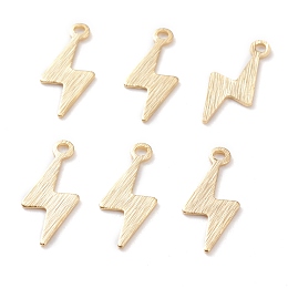 Honeyhandy Brass Charms, Lightning, Real 24K Gold Plated, 14x5.5x0.5mm, Hole: 1mm