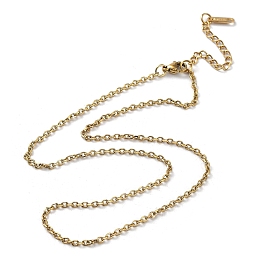 Honeyhandy Ion Plating(IP) 304 Stainless Steel Cable Chain Necklace, Real 18K Gold Plated, 15.98 inch(40.6cm)