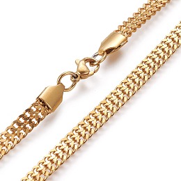 Honeyhandy 304 Stainless Steel Curb Chain Necklaces, with Lobster Claw Clasps, Golden, 23.8 inch(60.5cm)