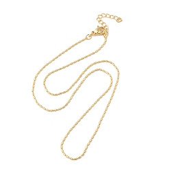 Honeyhandy Brass Oval Beaded Chain Necklace, Long-Lasting Plated, Lead Free & Cadmium Free, Real 18K Gold Plated, 16.57 inch(42.1cm)