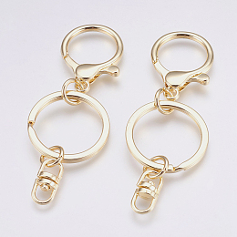 Honeyhandy Alloy Keychain, with Iron Findings, Light Gold, 87mm