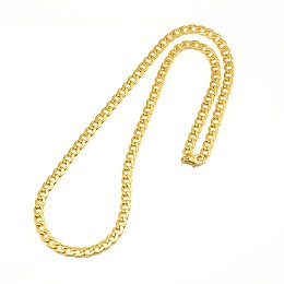 Honeyhandy 304 Stainless Steel Curb Chain/Twisted Chain Necklace Making, with Lobster Claw Clasps, Golden, 19 inch~20 inch(48.3~50.8cm), 5.5mm