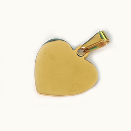 Honeyhandy 304 Stainless Steel Pendants, Stamping Blank Tag, Heart, Golden, 26x25x1.5mm, Hole: 10x4.5mm