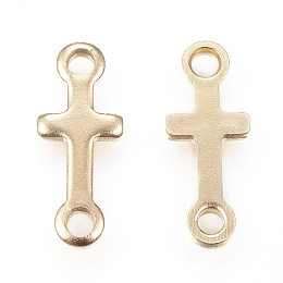 Honeyhandy Ion Plating(IP) 304 Stainless Steel Links connectors, Sideways Cross, Golden, 18x7x1.5mm, Hole: 2mm