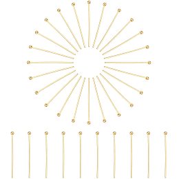 UNICRAFTALE 200pcs Stainless Steel Head Pins Ball Earring Pins Golden Jewelry Head Pins Components Earring Pins Head Pin for Jewelry Making 25x1.8mm