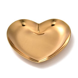 Honeyhandy Heart 430 Stainless Steel Jewelry Display Plate, Cosmetics Organizer Storage Tray, Golden, 85x91.5x10mm