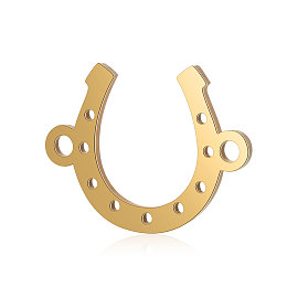 Honeyhandy Titanium Steel Links connectors, Horse Shoe, Golden, 10x13.5x0.8mm, Hole: 1mm