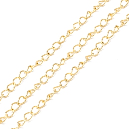 Honeyhandy Brass Curb Chains, Long-Lasting Plated, Soldered, Cadmium Free & Lead Free, Real 18K Gold Plated, 4.3x3x0.5mm