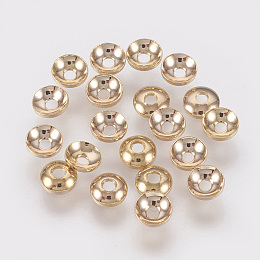 Honeyhandy Brass Bead Caps, End Caps for Jewelry Making, Nickel Free, Real 18K Gold Plated, 4x1mm, Hole: 1mm