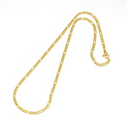 Honeyhandy 304 Stainless Steel Figaro Chain Necklace Making, Golden, 17.91 inch(45.5cm), 3mm