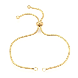 Honeyhandy Adjustable 304 Stainless Steel Bracelet Making, Slider Bracelets, Golden, 9 inch(23cm), 1.5mm, Hole: 2.5~3mm