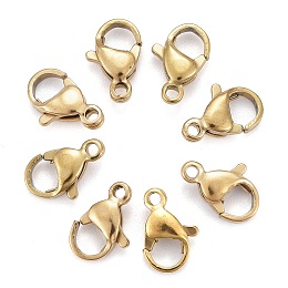 ARRICRAFT Vacuum Plating 304 Stainless Steel Lobster Claw Clasps, Parrot Trigger Clasps, Golden, 10x6x3mm, Hole: 1.5mm