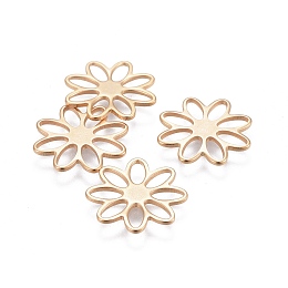 Honeyhandy 304 Stainless Steel Charms, Flower, Golden, 15.5x1mm, Hole: 5x2mm