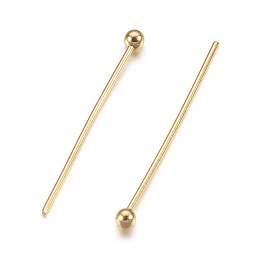 Honeyhandy 304 Stainless Steel Ball Head Pins, Golden, 22x0.6mm, 23 Gauge, Head: 2mm