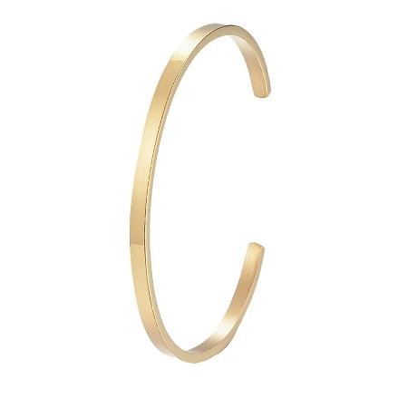 ARRICRAFT 3pcs 304 Stainless Steel Cuff Bangles, Simple Bracelet for Women, Golden