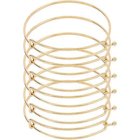 UNICRAFTALE 1pc Adjustable Stainless Steel Expandable Bracelet Making with Gold Color Hypoallergenic Bracelet for Jewelry Making and DIY Diameter: 6.1~6.2 cm