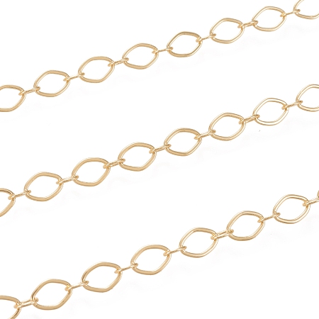 ARRICRAFT Brass Link Chains, with Spool, Long-Lasting Plated, Soldered, Real 18K Gold Plated, 8x6x0.8mm and 5x4x0.8mm, about 16.4 Feet(5m)/roll